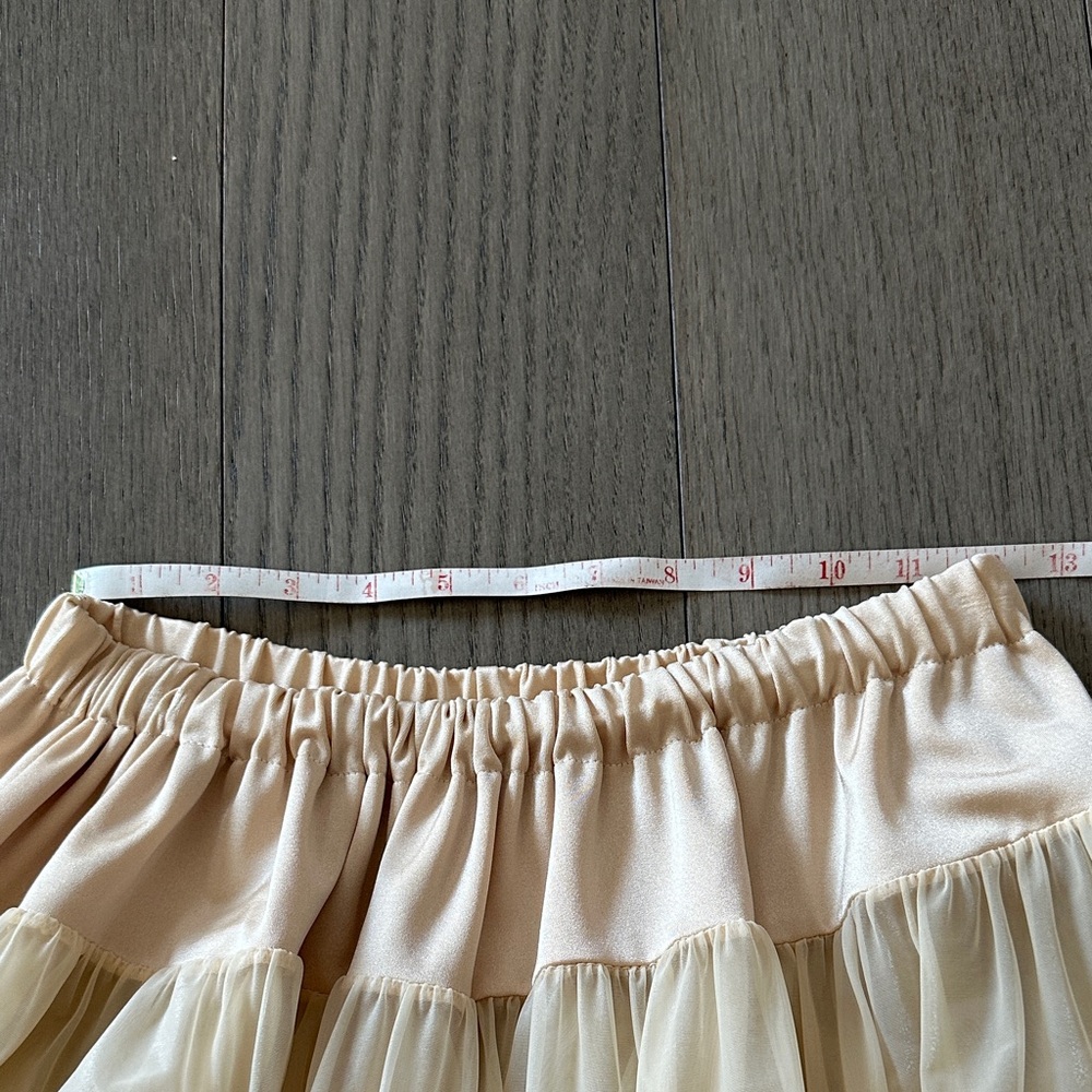American Apparel Cream Ruffled A-Line Skirt One Size - Picture 4 of 5